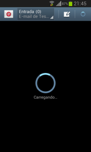 Conta de e-mail sendo carregada